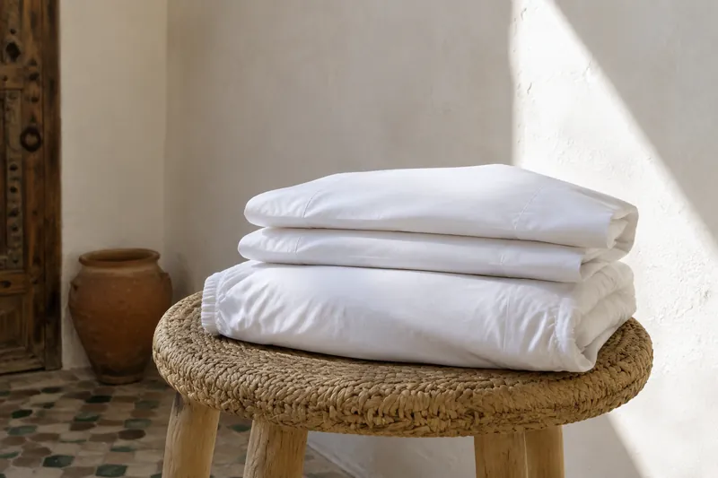 Pack Découverte 140 : linge blanc plié, 3 pièces