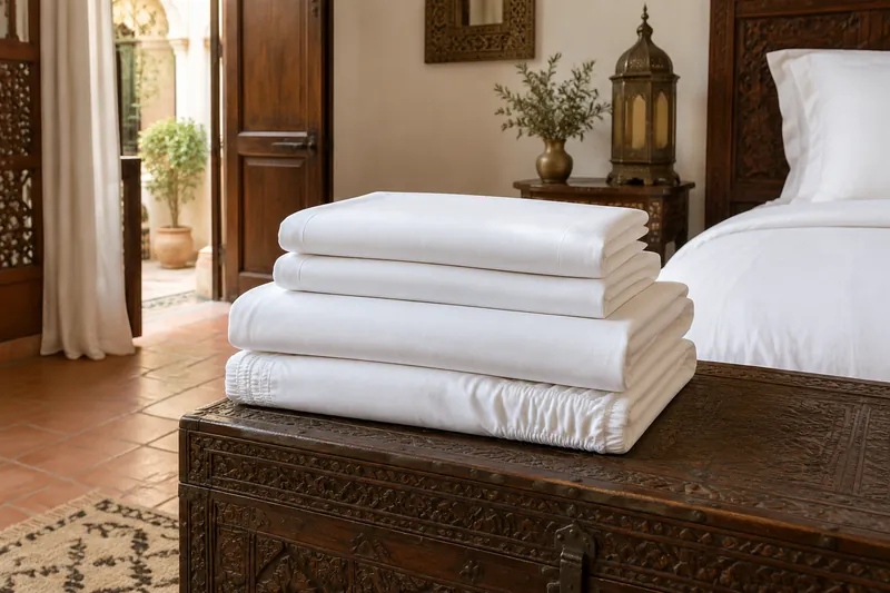 Jeu Hôtelier 160 : linge blanc plié, 4 pièces