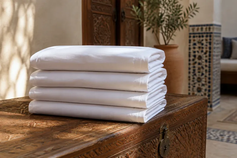 Recharge 4 Taies : linge blanc plié, 4 pièces