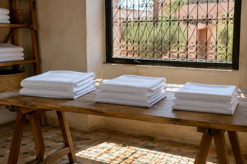Airbnb Rotation Pack ×3 (90): folded white linen, 9 pieces